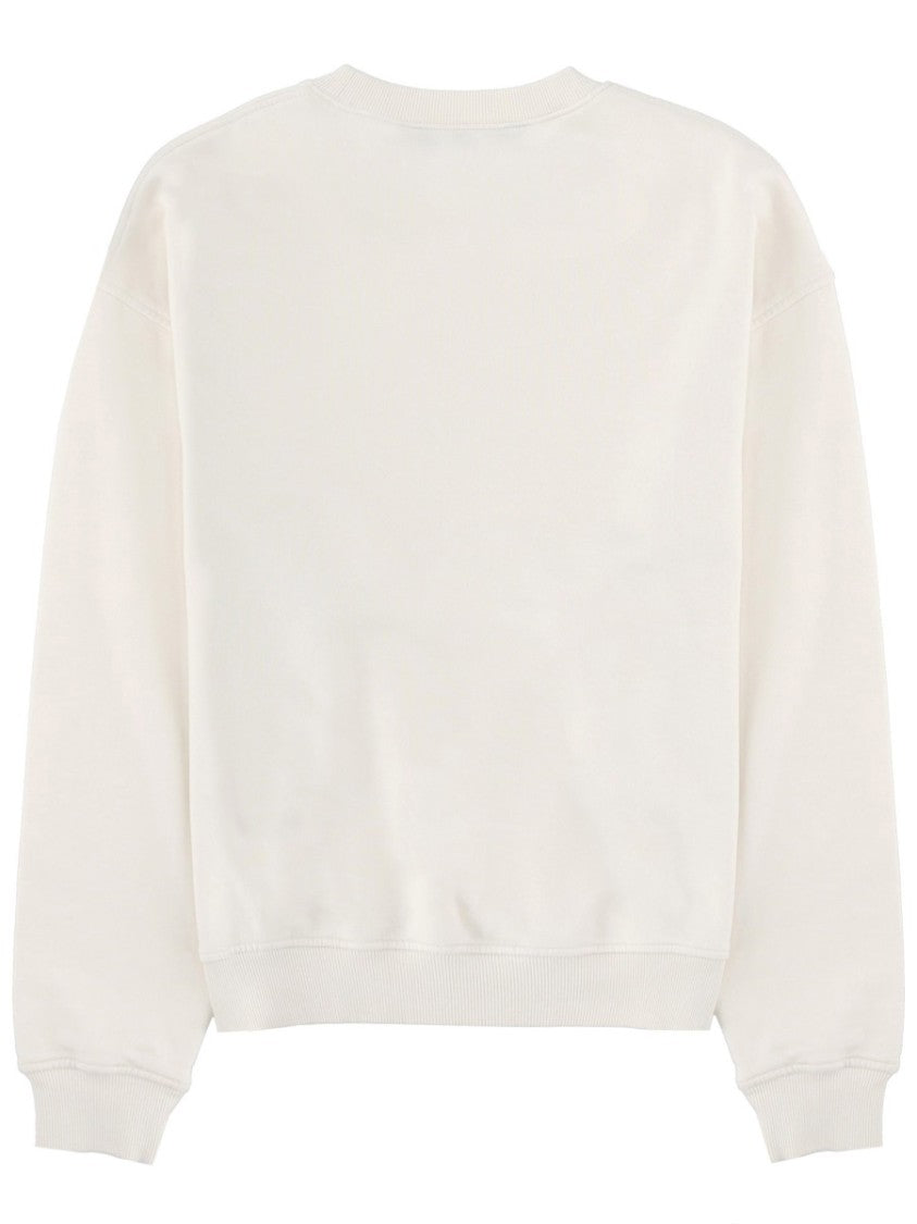 Palm Angels Crew Neckline Black Text Collar Sweatshirt