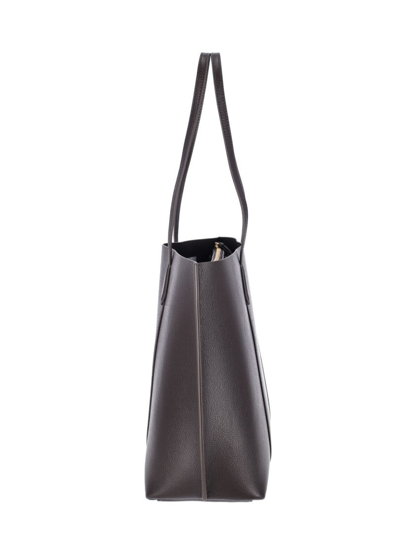Tory Burch Perry Brown Smooth Leather Tote Bag