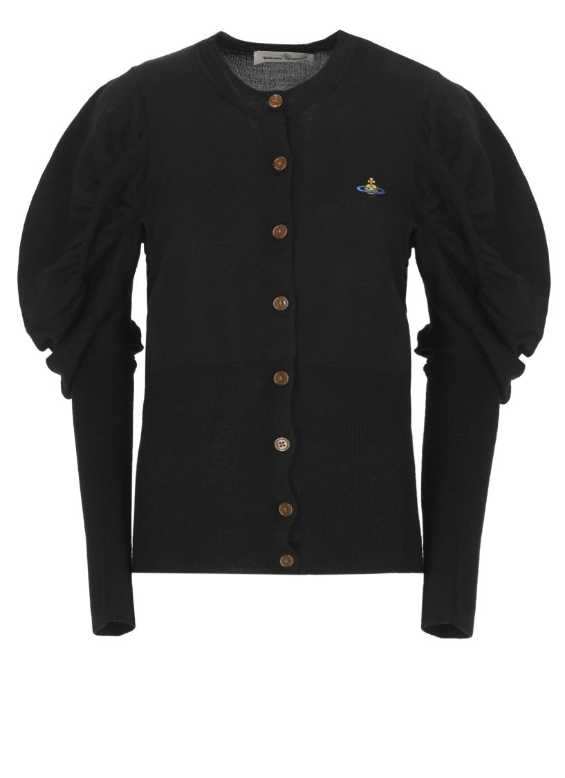 Vivienne Westwood Eli Cardigan With Drape Sleeves And Embroidered Logo