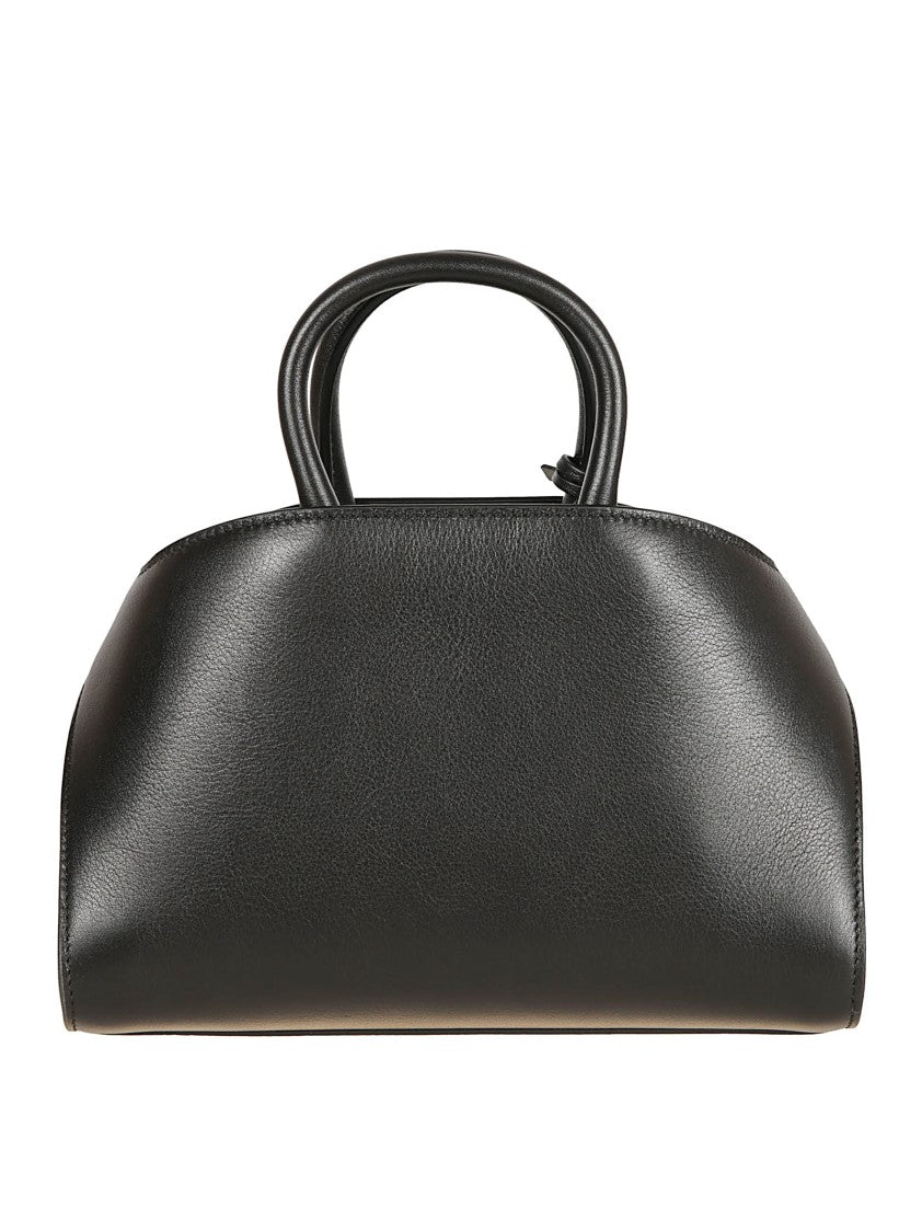 Ferragamo Lightly Hammered Calfskin Handbag With Gancini Accents