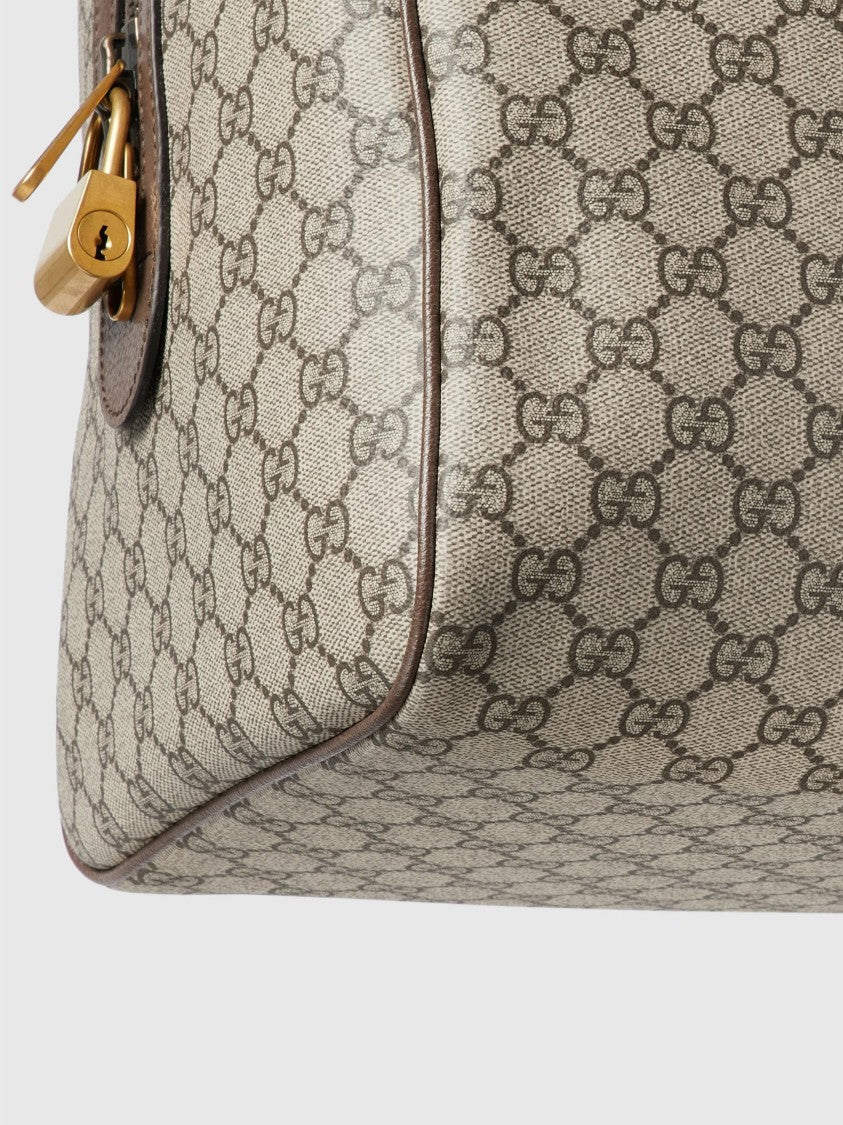 Gucci Beige Gg Icon Structured Canvas Duffle