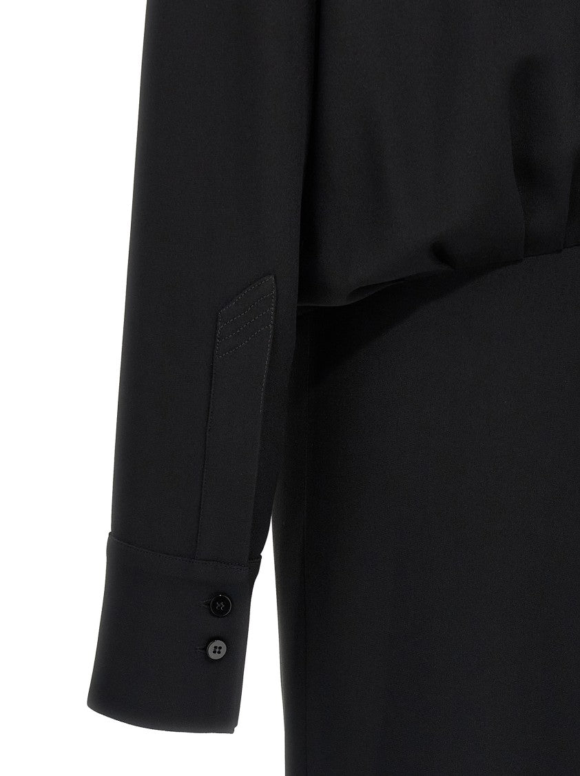 The Attico Cady Midi Dress With Satin Piping