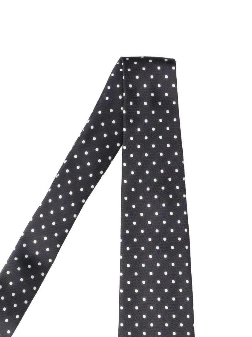 Tom Ford Adjustable Polka Dot Necktie In Smooth Mulberry Silk