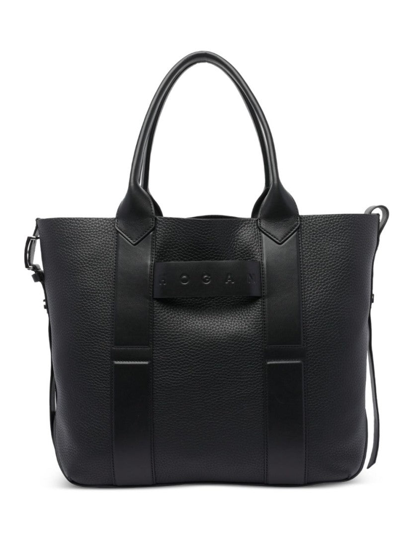 Hogan Textured Calf Leather Shopper Bag