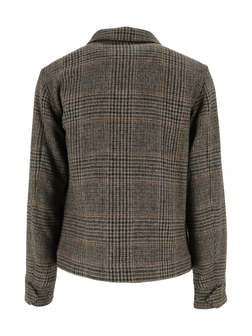 Aspesi Short Structured Jacket With Classic Checkered Pattern