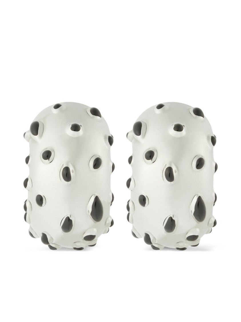 Courrèges Sculptural Silver Brass Earrings