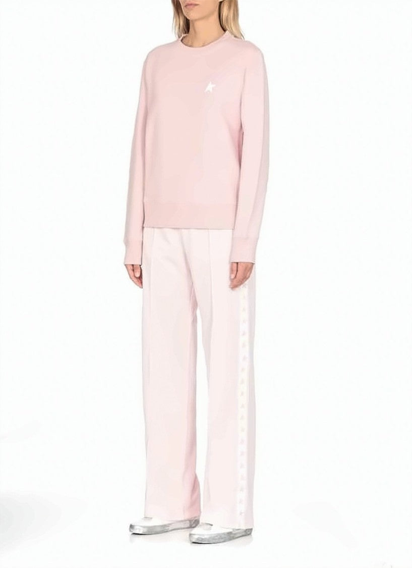 Golden Goose Wide Jogging Pants With Star Motifs And Vertical Seams