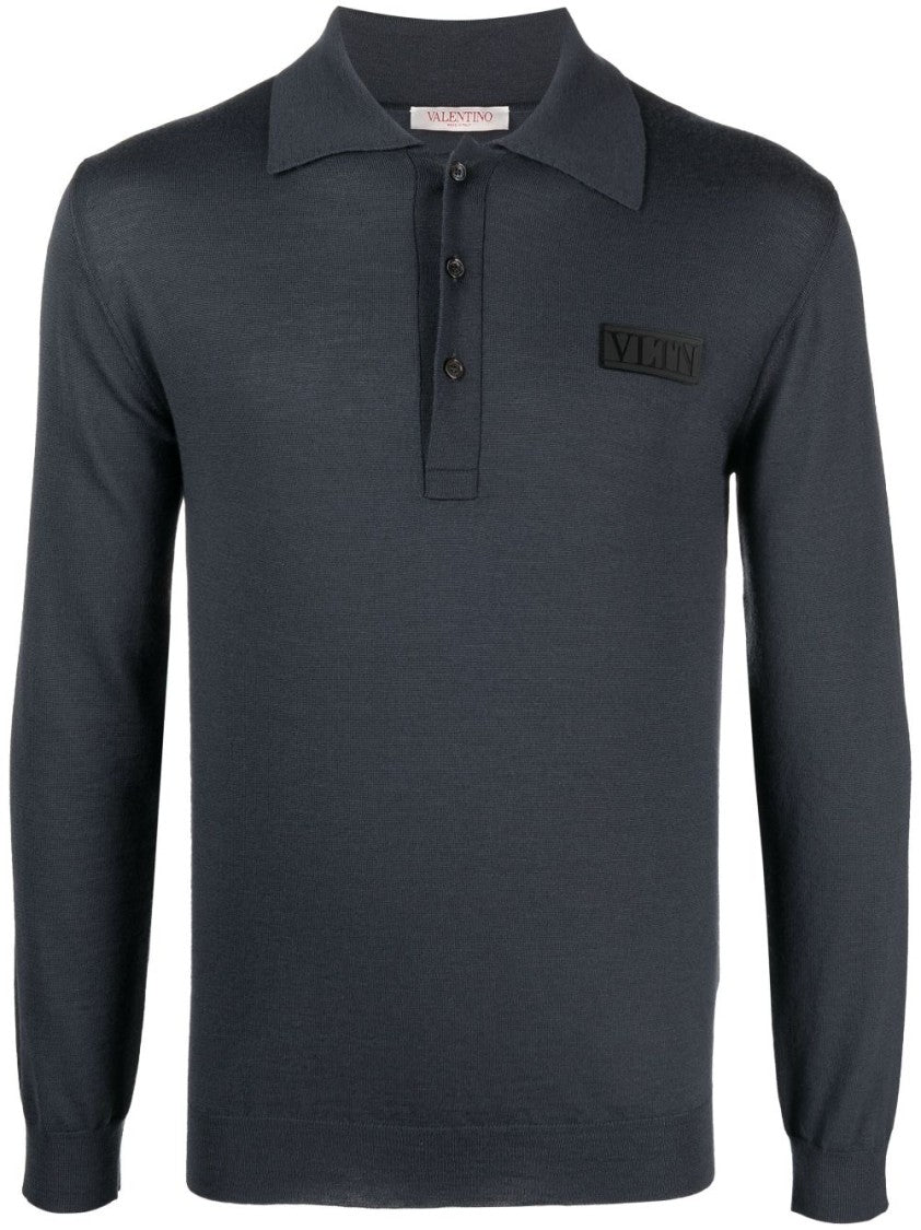 Valentino Garavani Classic Long-Sleeve Virgin Wool Polo Shirt