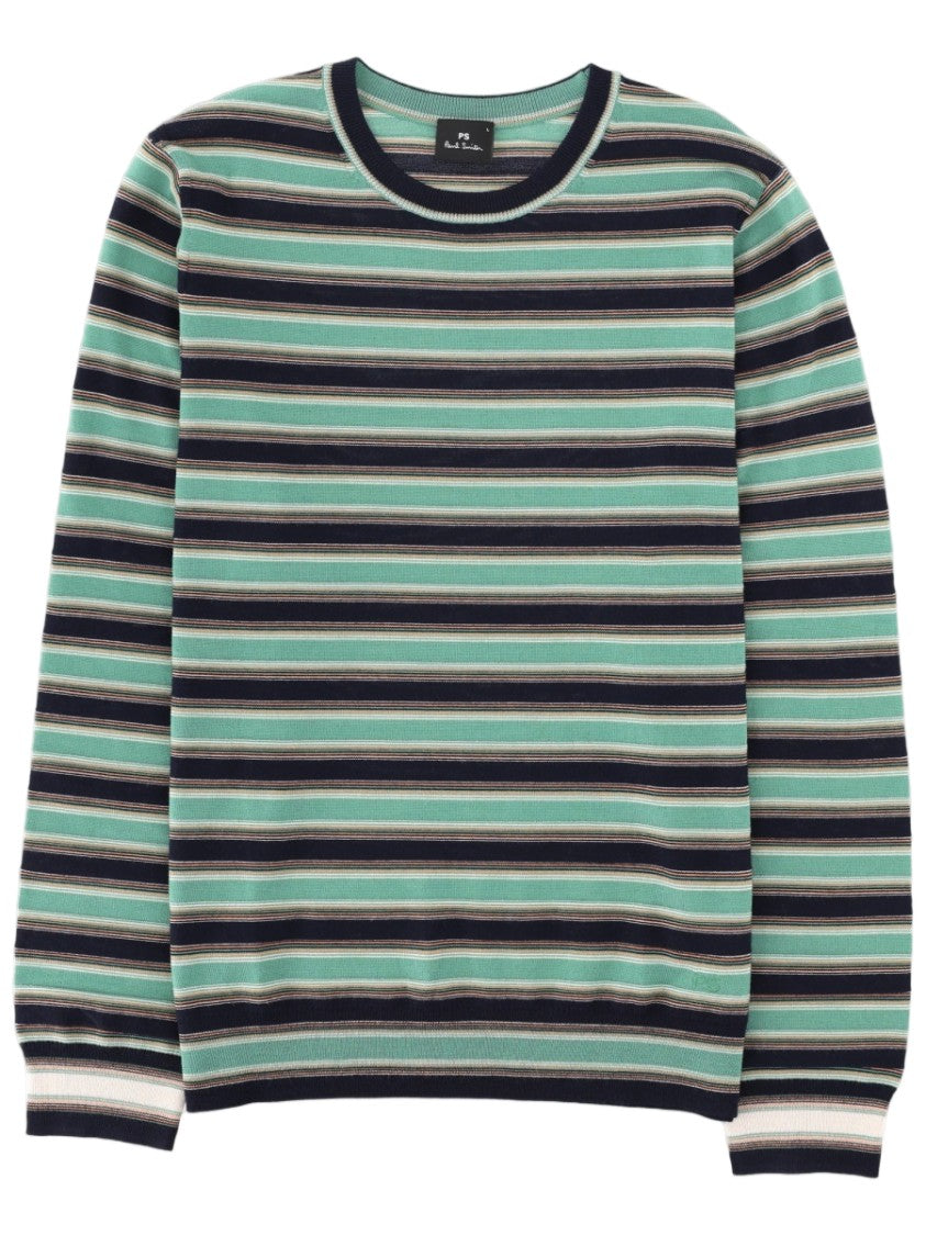 Paul Smith Fine Knit Striped Sweater In Soft Merino Wool