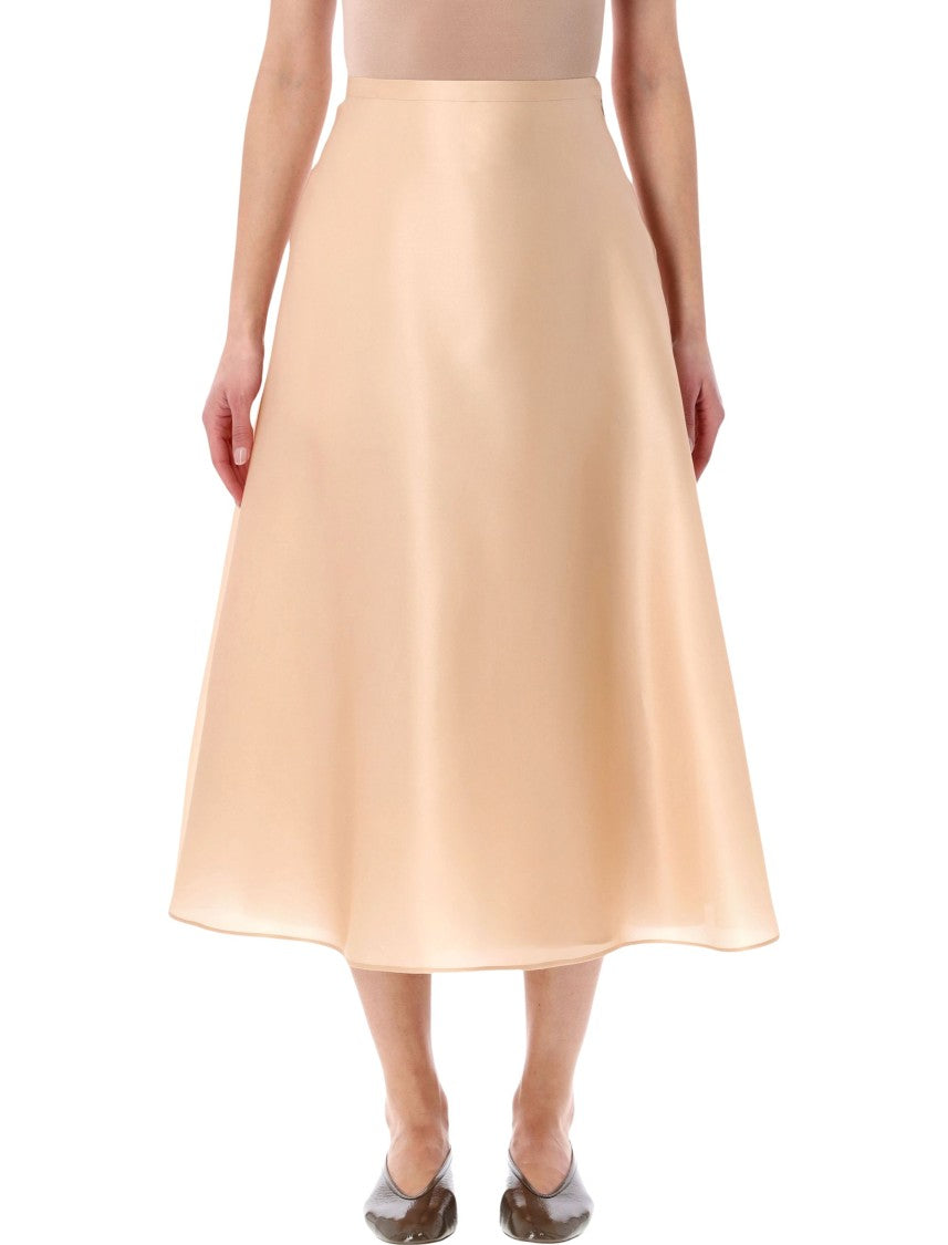 Alberta Ferretti High-Waist Silk Organza Circle Skirt