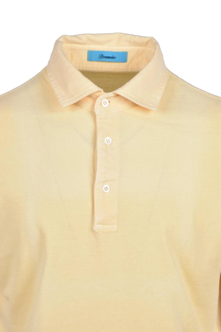 Drumohr Cream Knitted Cotton Polo