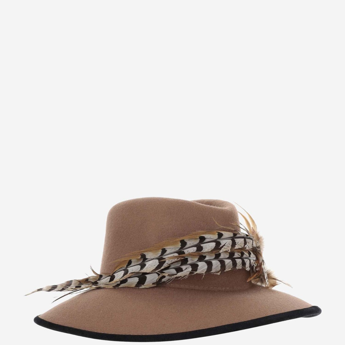 Alexia Alvarez De Toledo Wool Hat With Feather Brooch