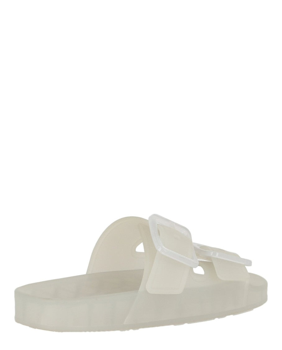 Balenciaga Transparent Double Buckle Sandal With Textured Sole