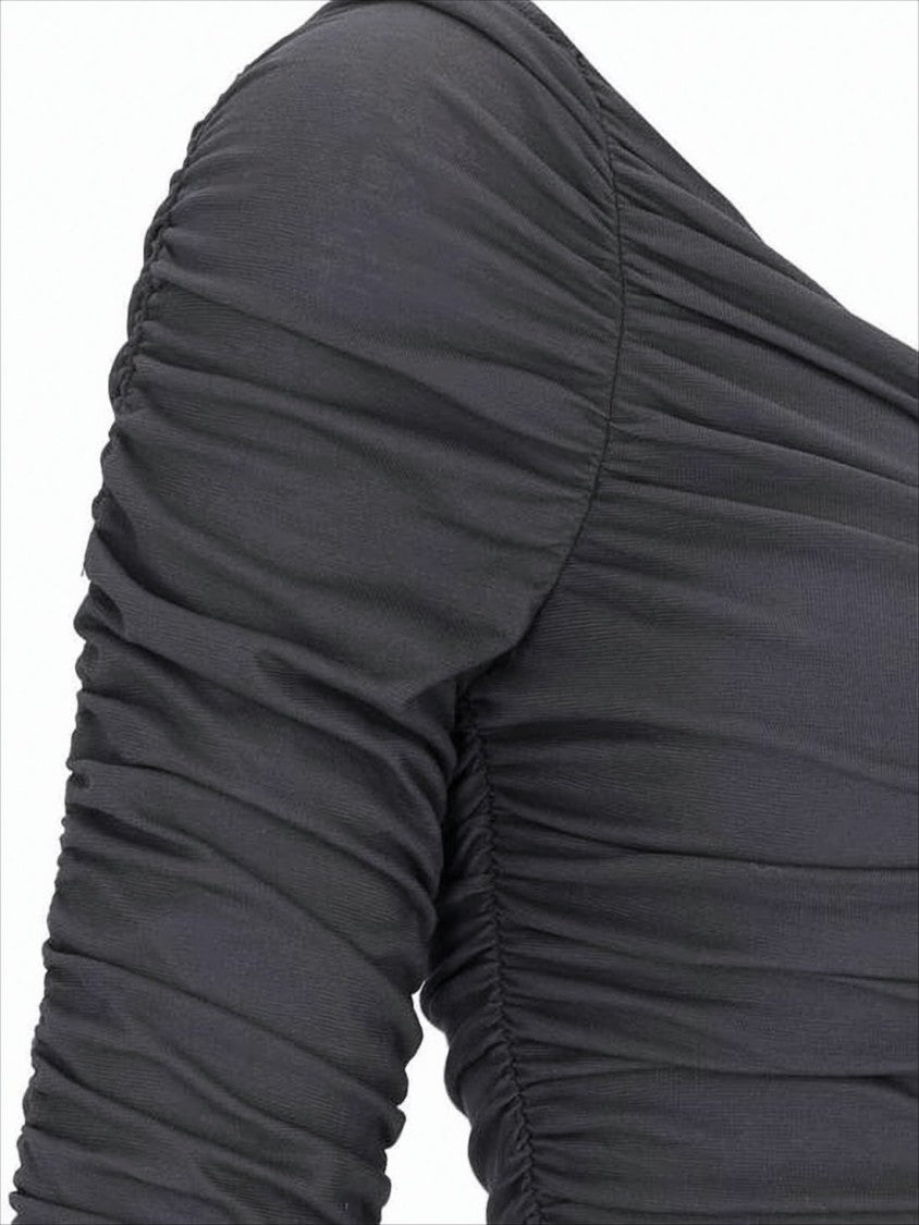 Paloma Wool Ruched Midi Dress With Gathered Skirt