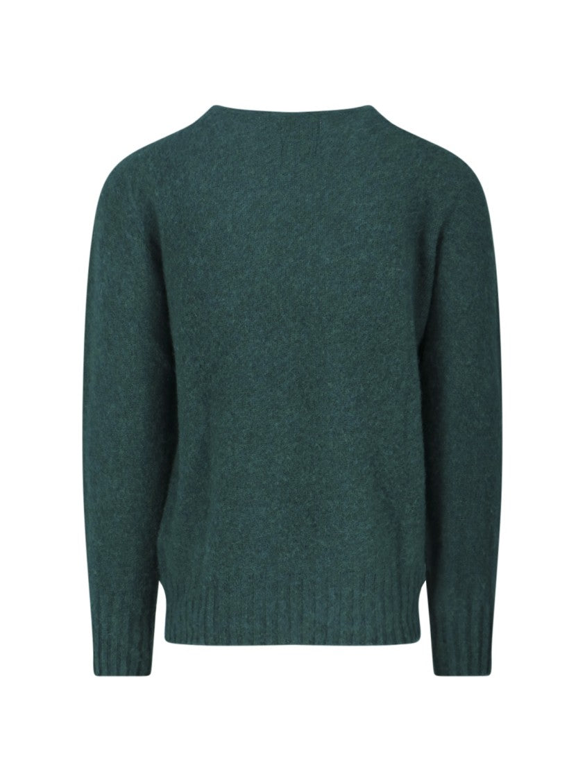 Howlin Classic Knit Sweater With Ribbed Details In Rich Green