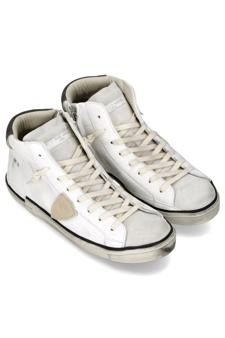 Philippe Model Mid Leather And Suede Sneakers