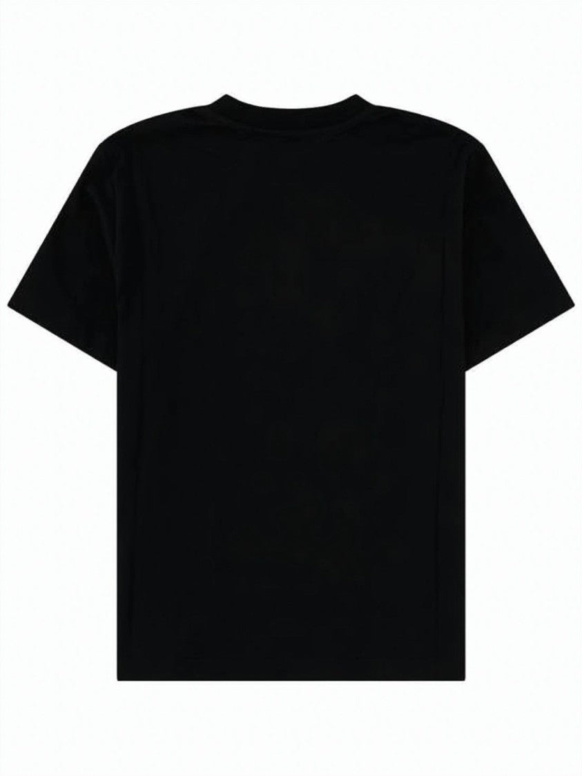 Msgm White Textured Logo Soft Cotton T-Shirt