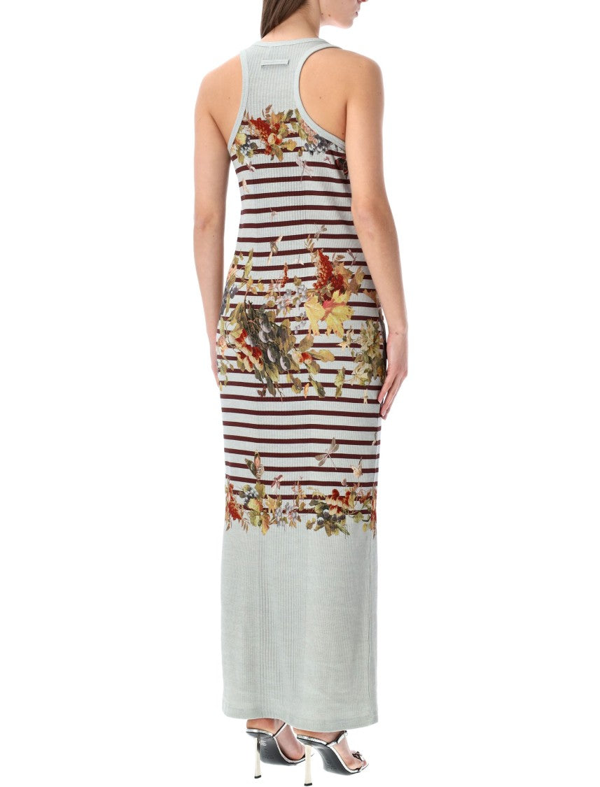 Jean Paul Gaultier Mariniere Grape Ribbed Cotton Dress