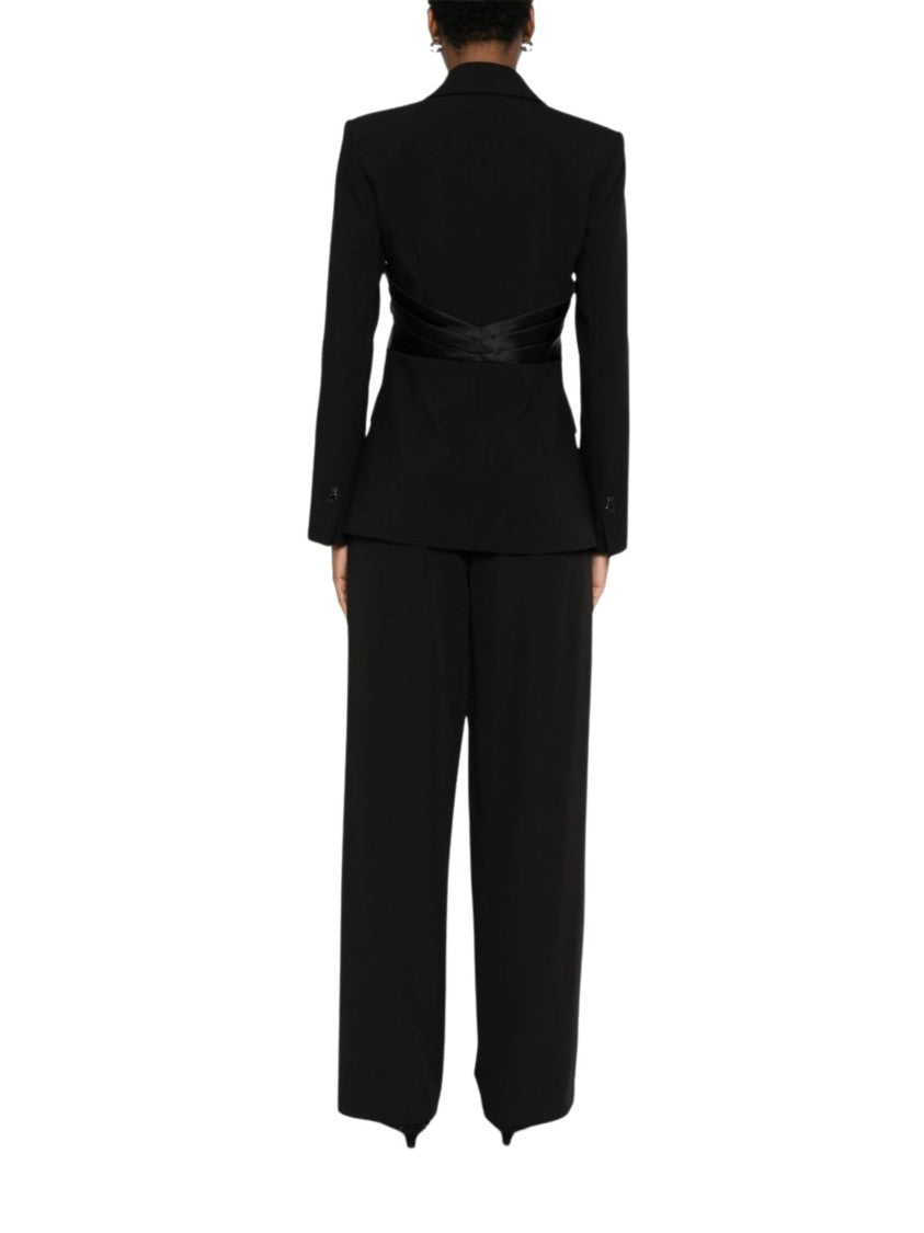 Patrizia Pepe Tailored Draped Blazer With Satin Waist Panel