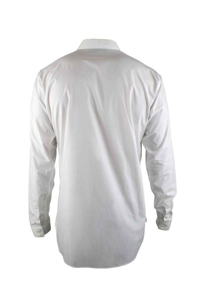 Philipp Plein Concealed Button Placket White Cotton Shirt