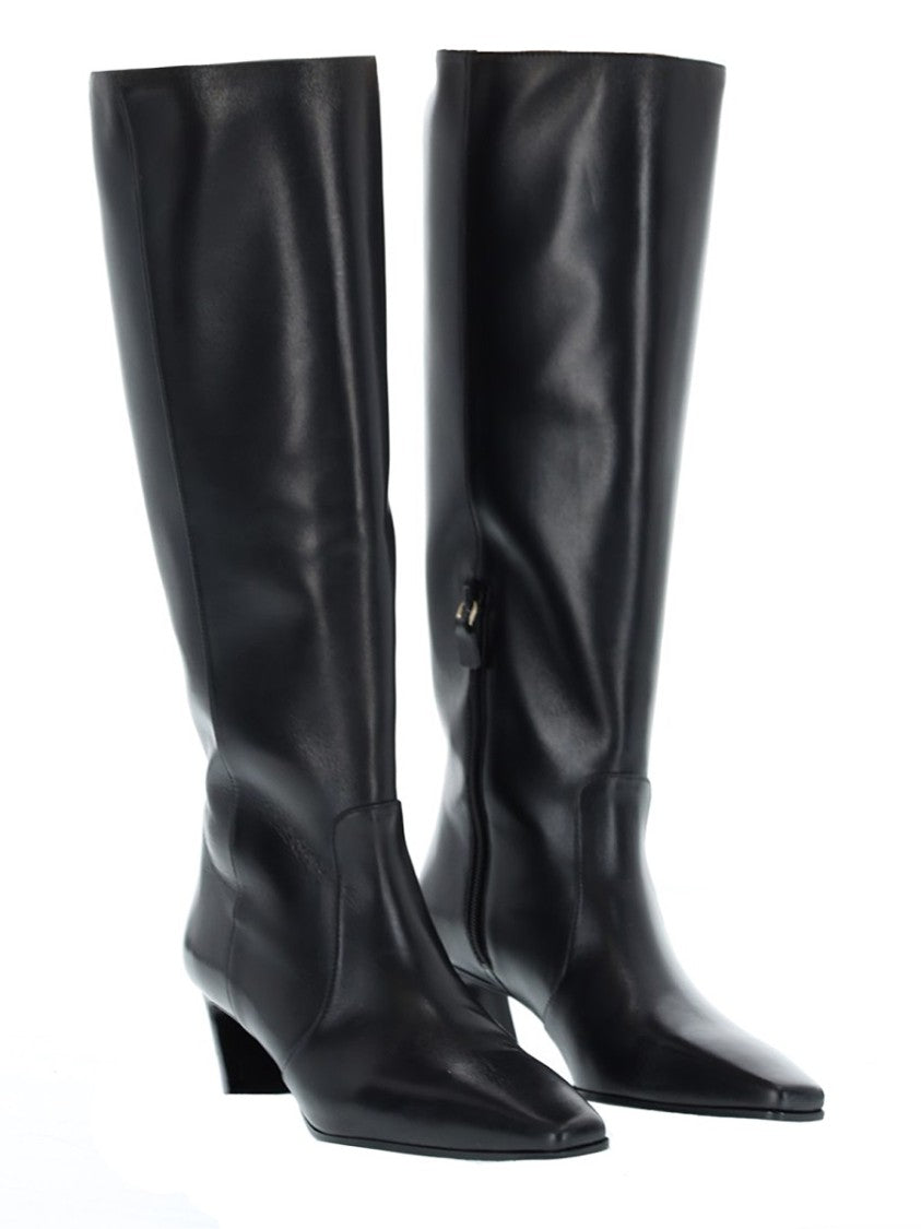 Stuart Weitzman Stassi Pointed Toe Leather Boots