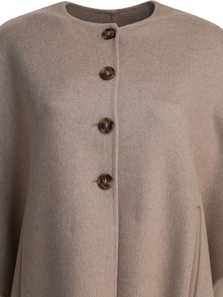 Max Mara Cashmere Midi Cape With Ample Volume