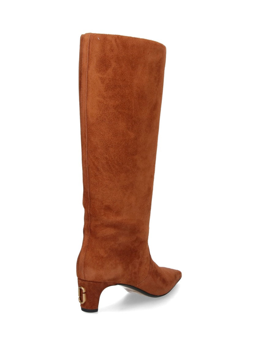 Marc Jacobs Mid-Calf Lambskin Boots With Pointed Toe