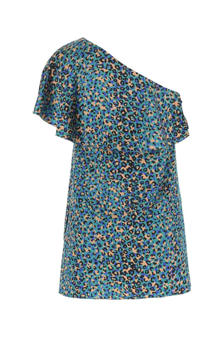 Saint Laurent Printed Stretch Silk Mini Dress