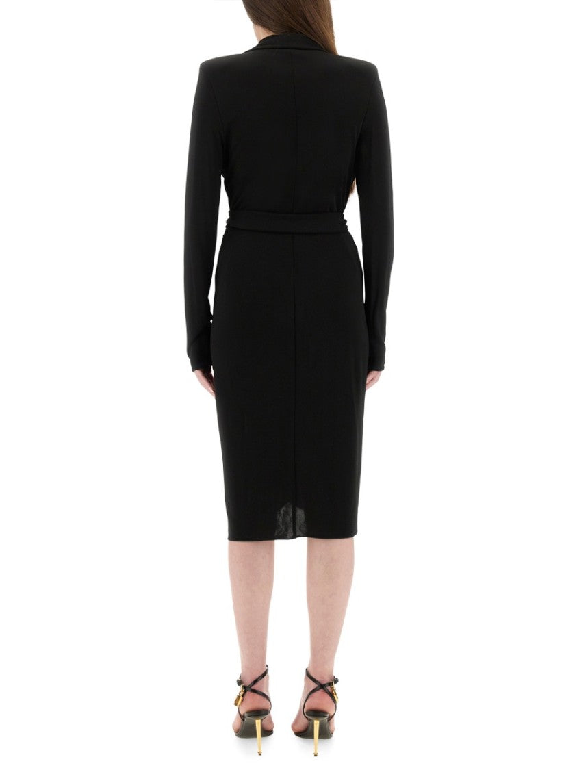 Tom Ford Wrap Dress With Deep V-Neckline