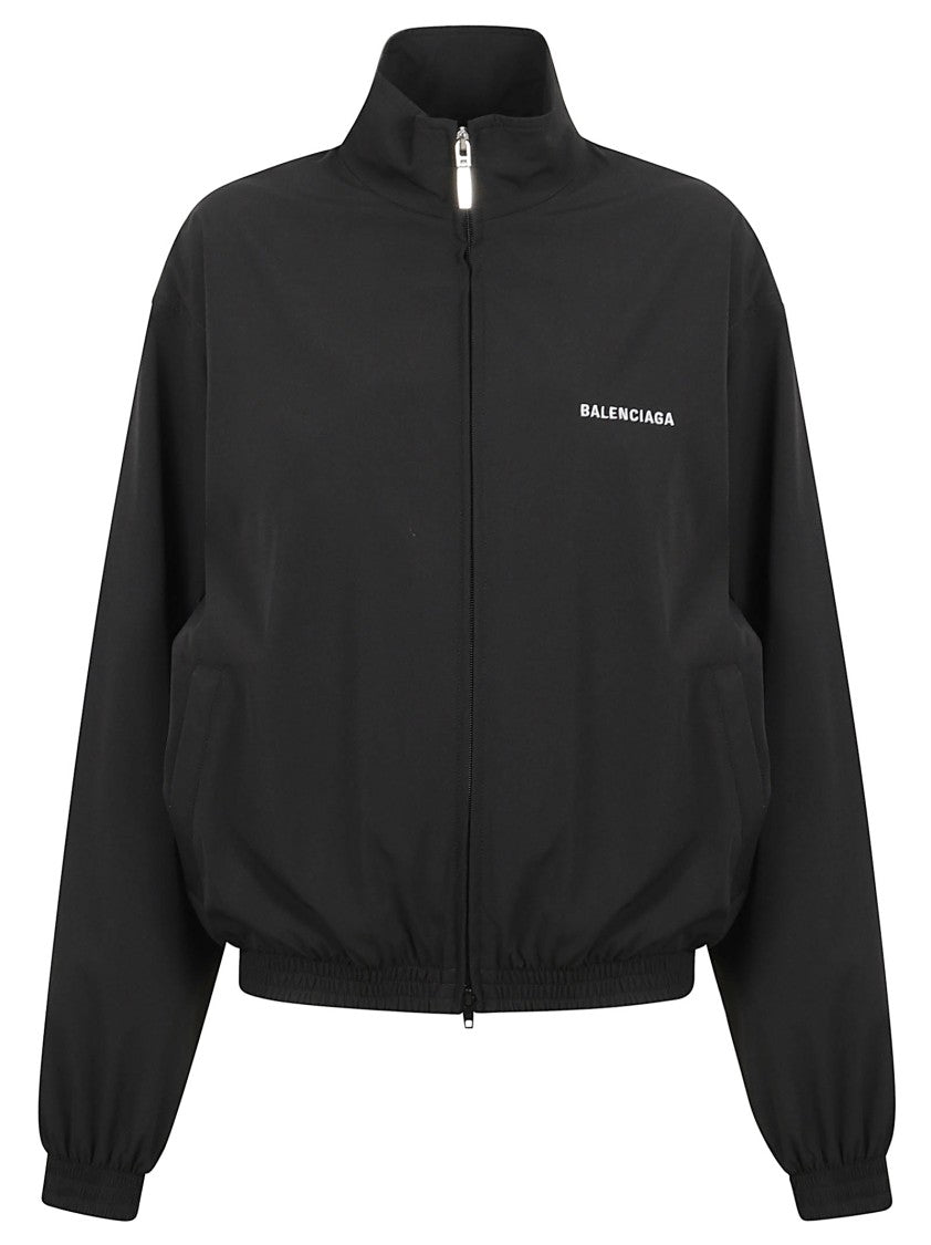 Balenciaga High Collar Black Sports Jacket
