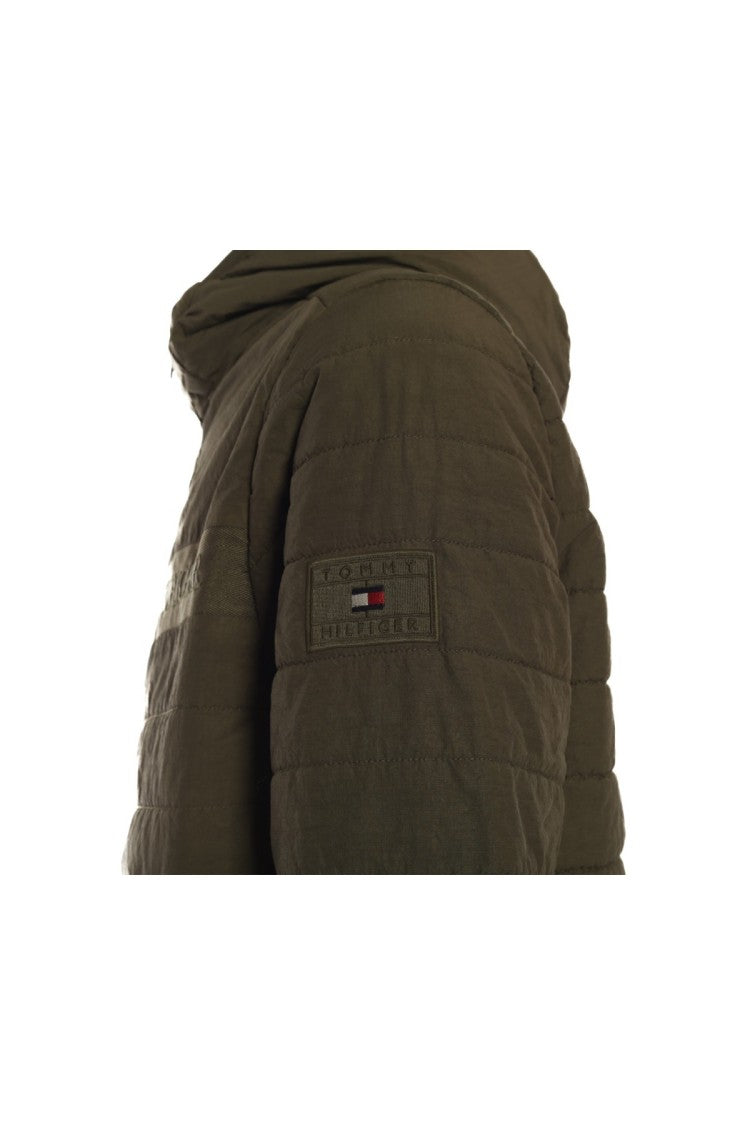 Tommy Hilfiger Green Nylon Quilted Down Jacket