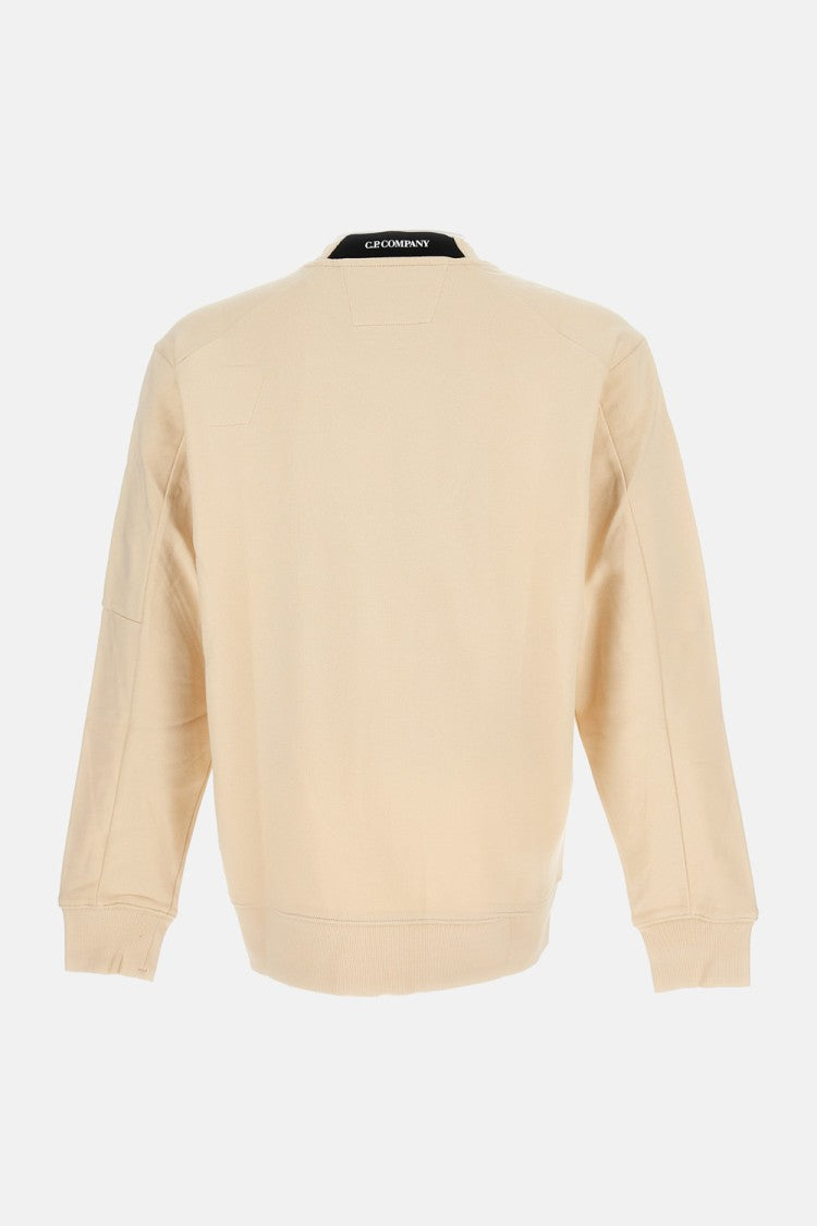C.P. Company Crew Neck Sweatshirt With Diagonal Raised Fleece