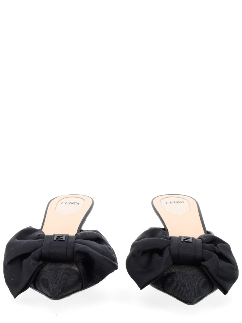 Fendi Colibrì Pointed-Toe Bow Sabot Mules