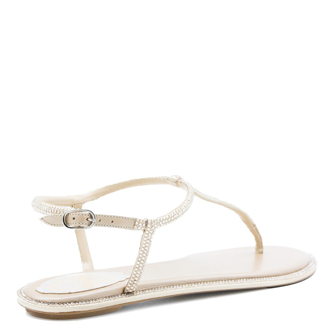 René Caovilla White Leather Flats