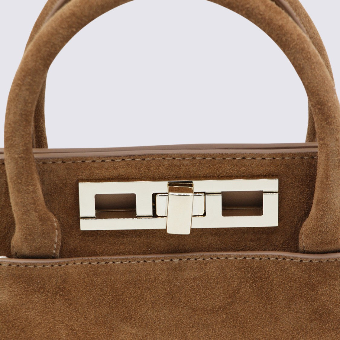 Fabiana Filippi Structured Suede Top Handle Bag With Silver-Tone Hardware