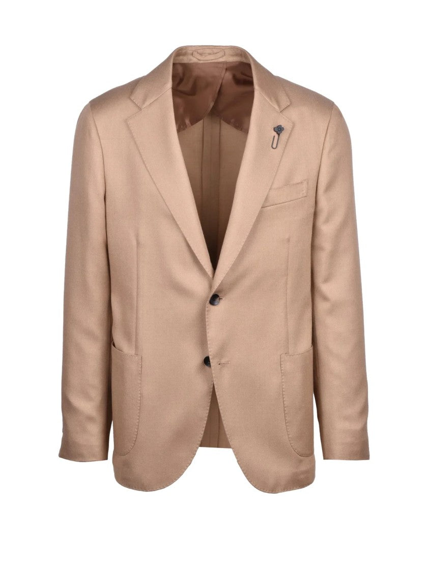 Lardini Beige Cashmere Virgin Wool Silk Jacket