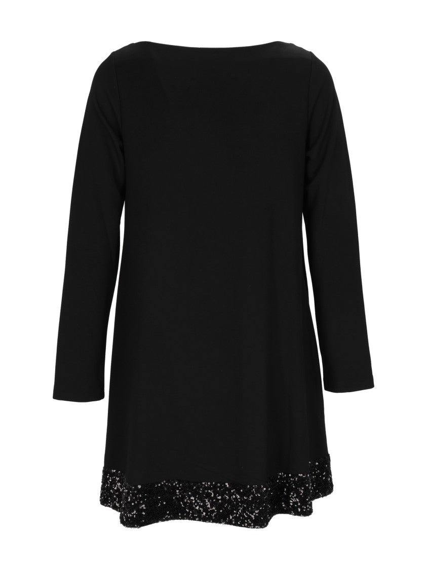 Emporio Armani Black Sequin Hem Day Dress