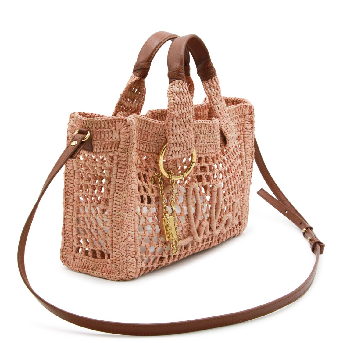 Chloé Crochet-Style Woven Tote Bag With Gold-Tone Accents