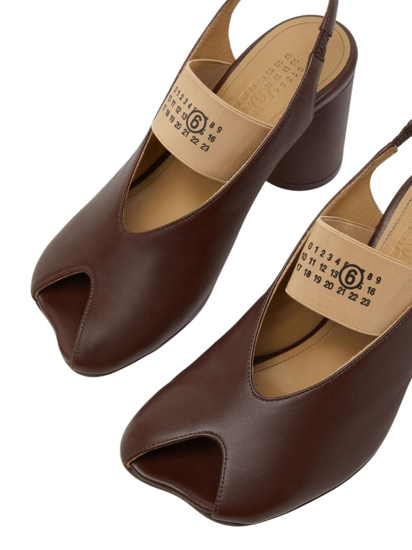 Mm6 By Maison Margiela Brown Split Tabi Toe Leather Pumps