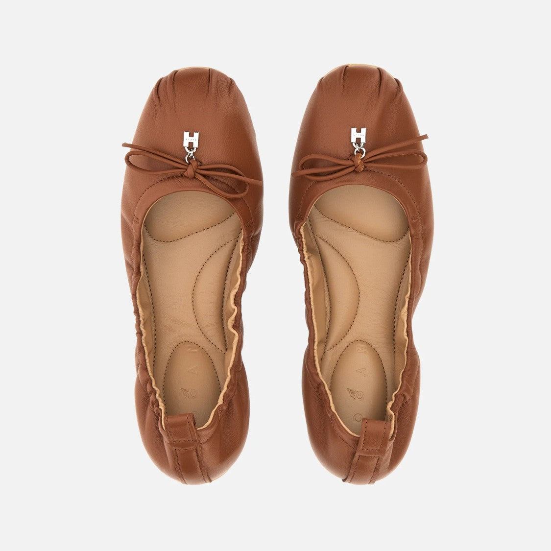 Hogan Brown Ballet Flats With Elegant Bow