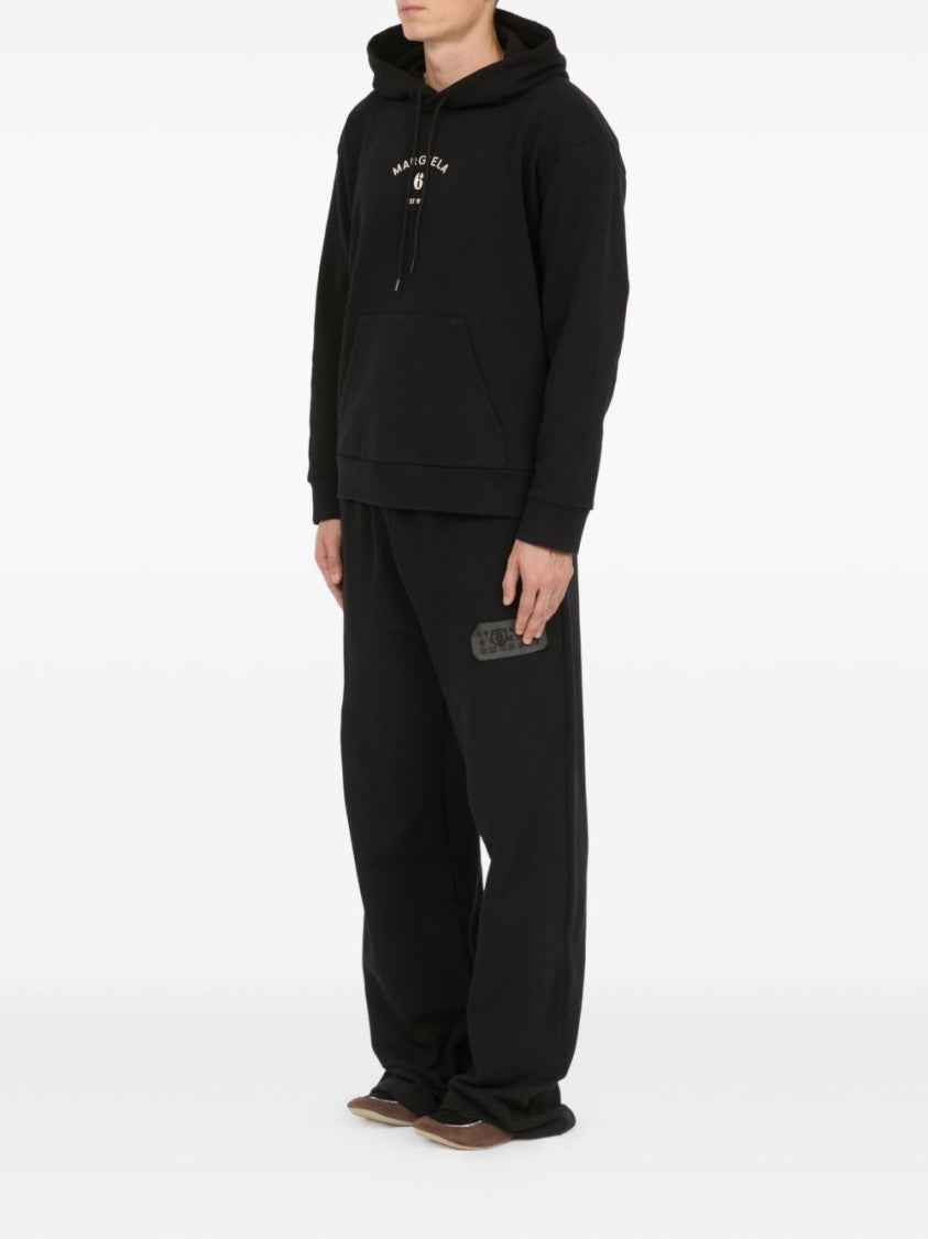 Mm6 By Maison Margiela Black Drawstring Hooded Sweater