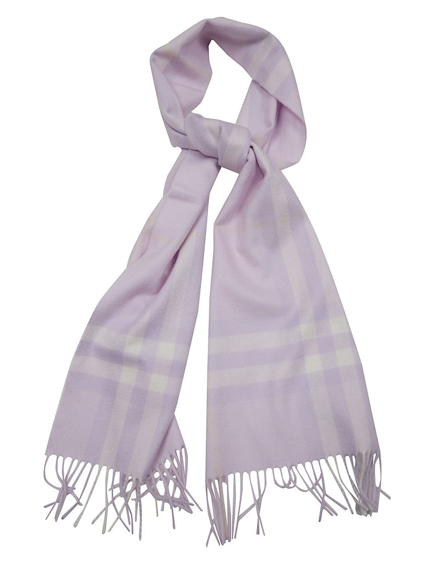 Burberry Cashmere Scarf With Subtle Plaid Pattern