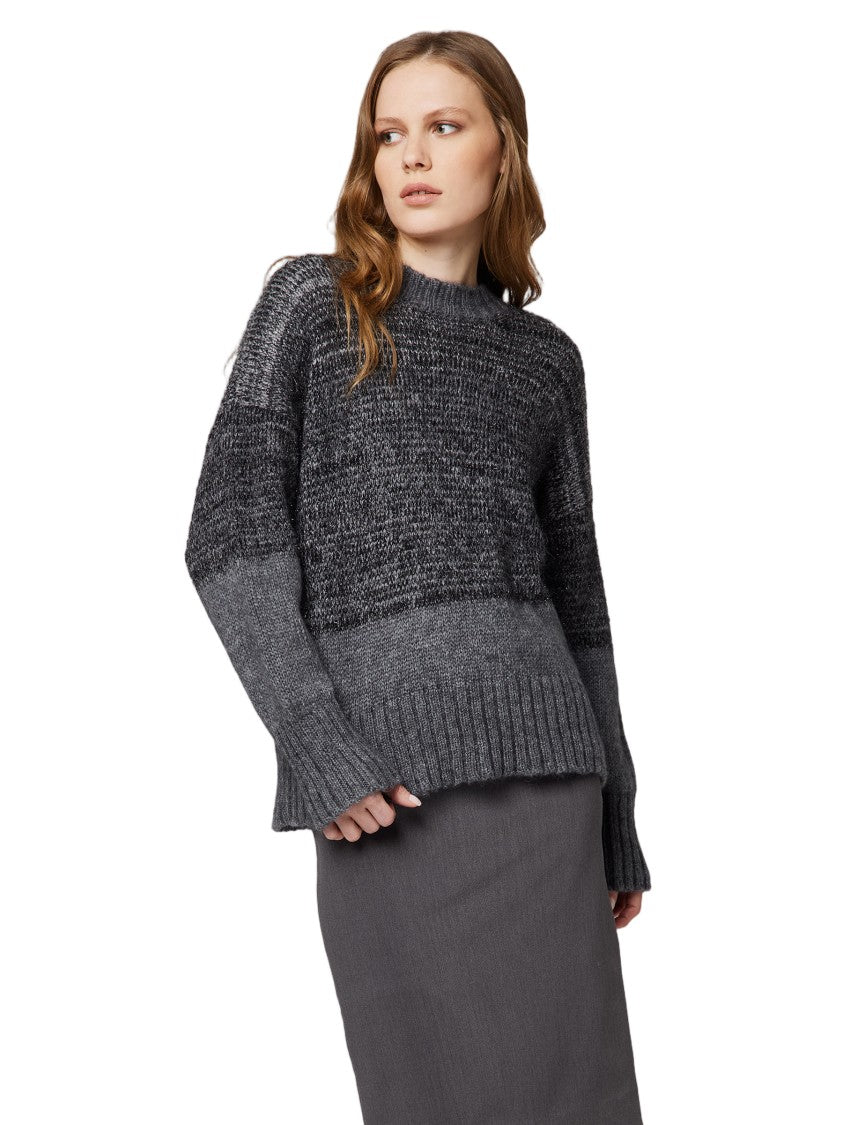 Alpha Studio Textured Long-Sleeve Crewneck Sweater