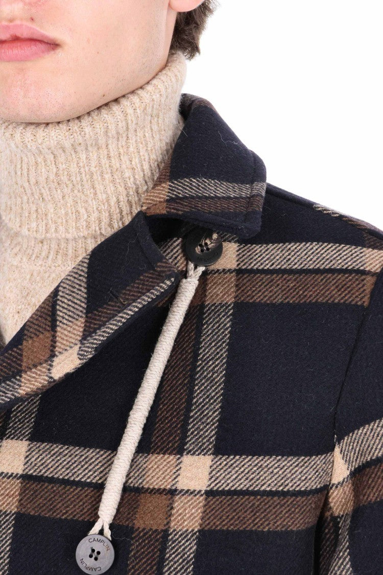 Camplin Island Water-Repellent Wool Prince Of Wales Peacoat