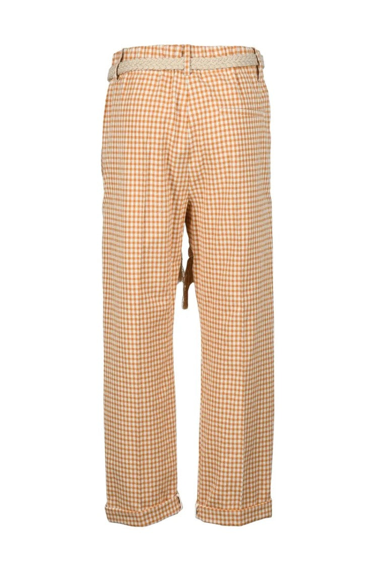 Alysi High-Waisted Chino Trousers - Curry
