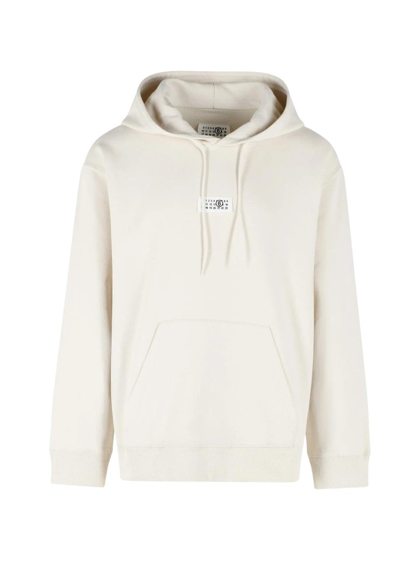 Mm6 By Maison Margiela Soft Beige Numeric Logo Hoodie