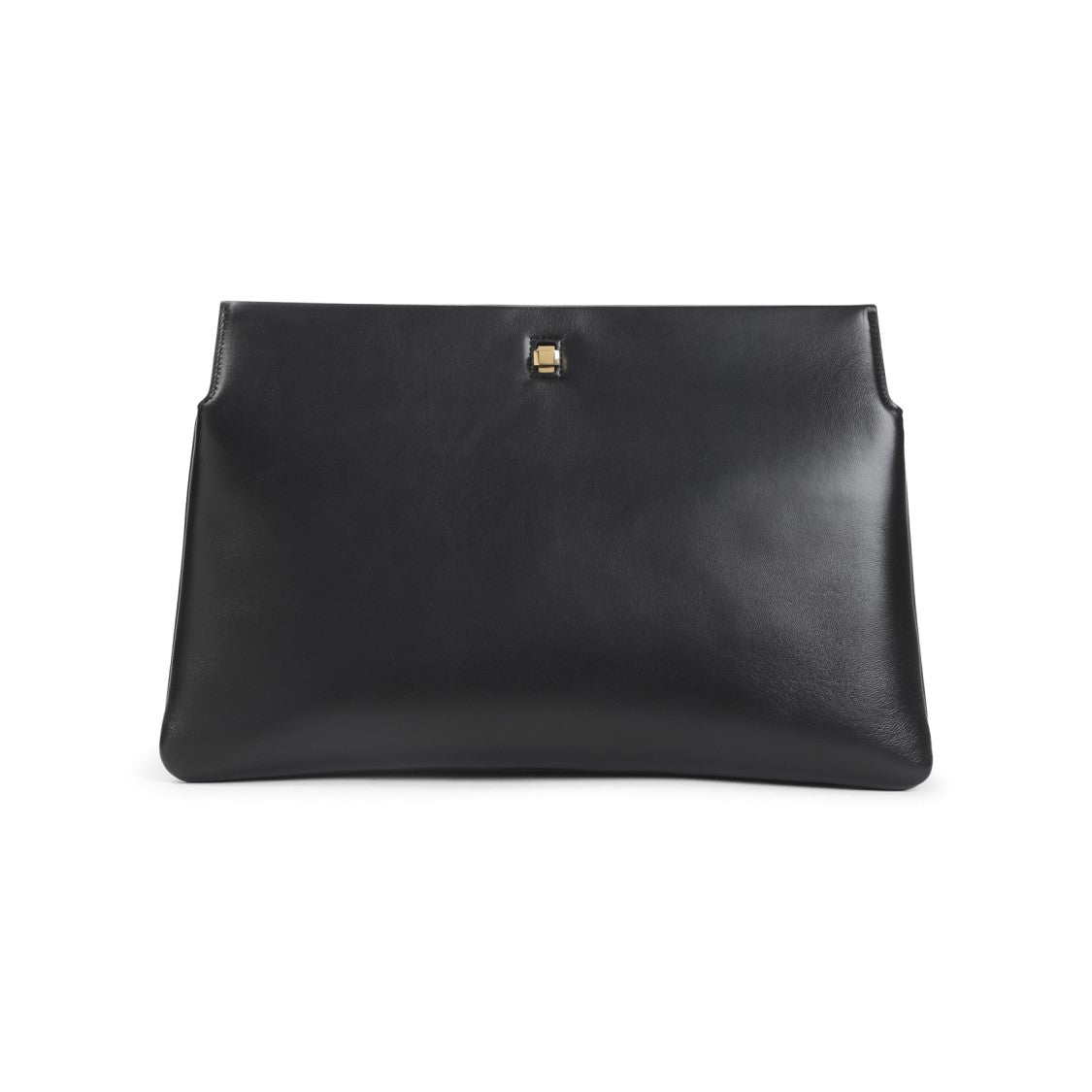Phoebe Philo Trifold Black Lamb Leather Clutch With Gold Hardware