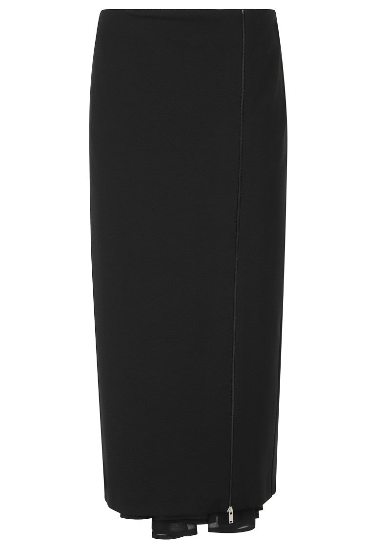 Semi Couture Black Topaz Viscose-Blend Midi Skirt