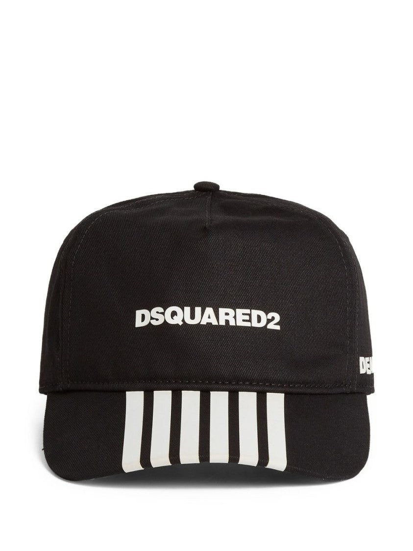 Dsquared2 Classic Black Cap With Logo Embroidery
