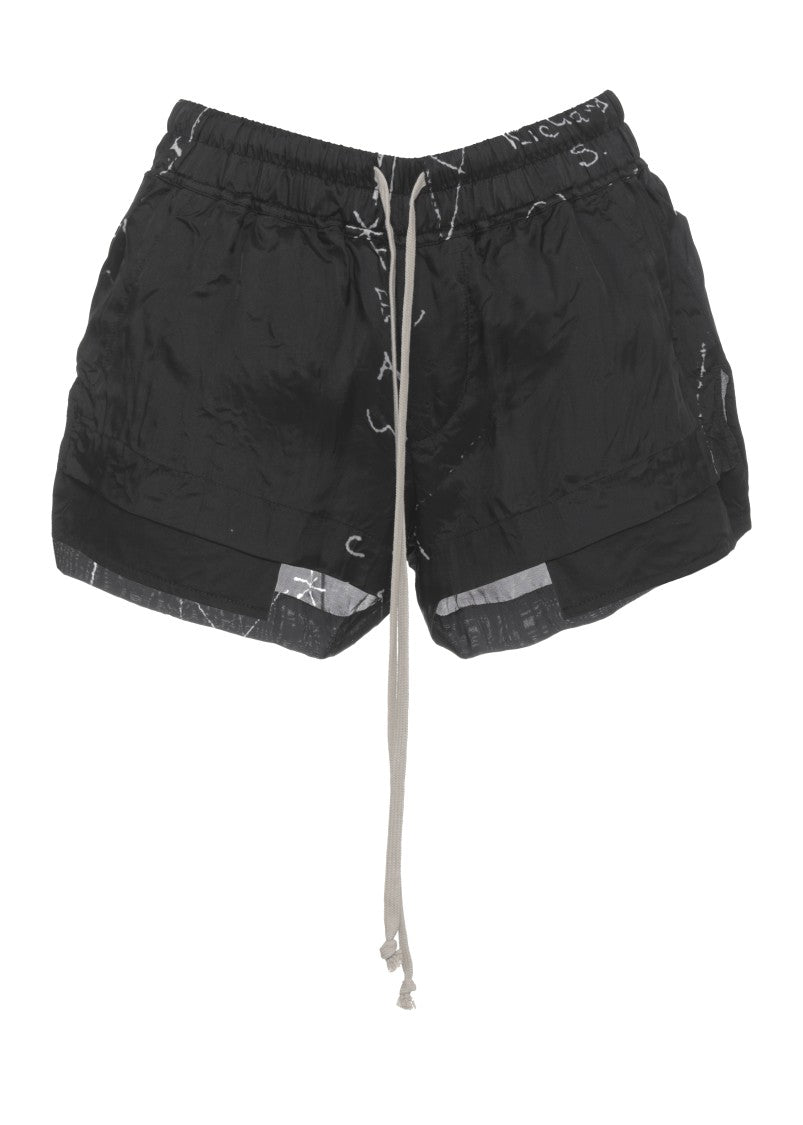 Rick Owens Black Fog Boxers Viscose Shorts